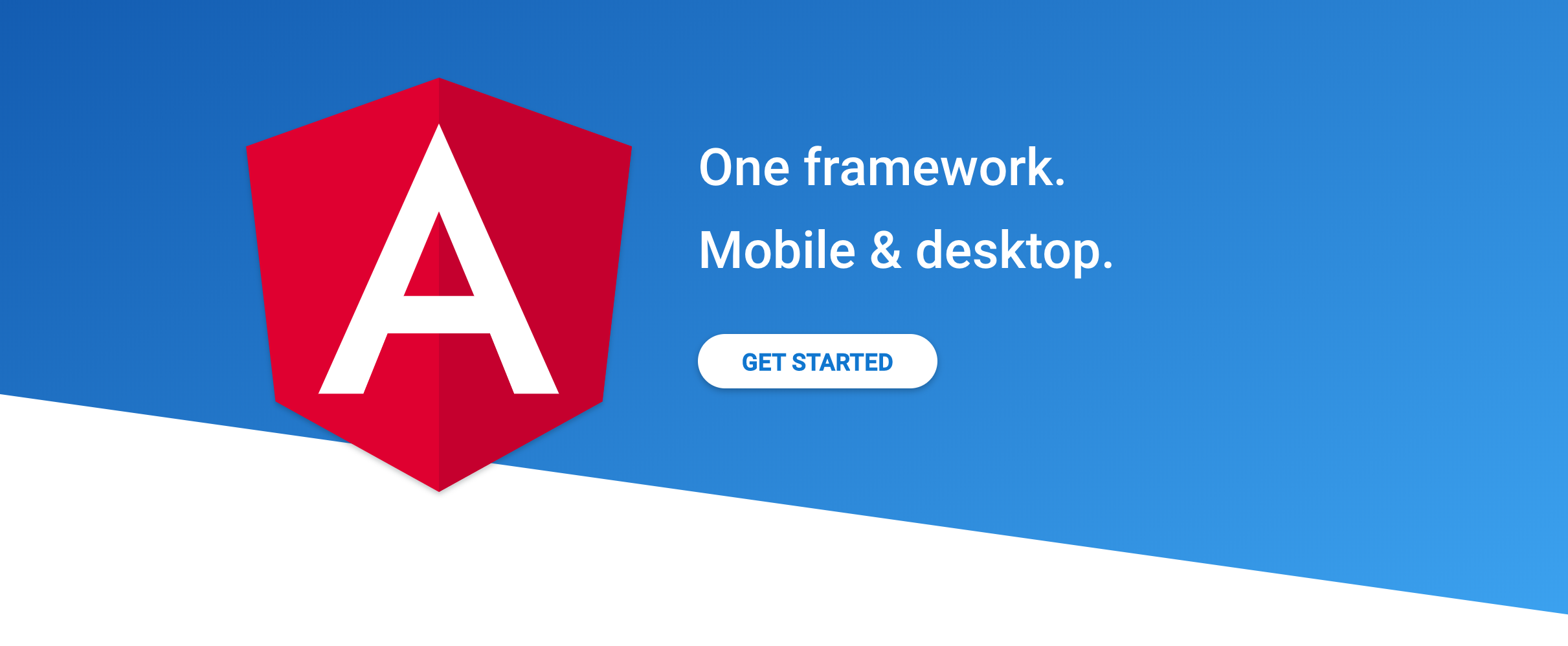 Image of home screen of Angular site