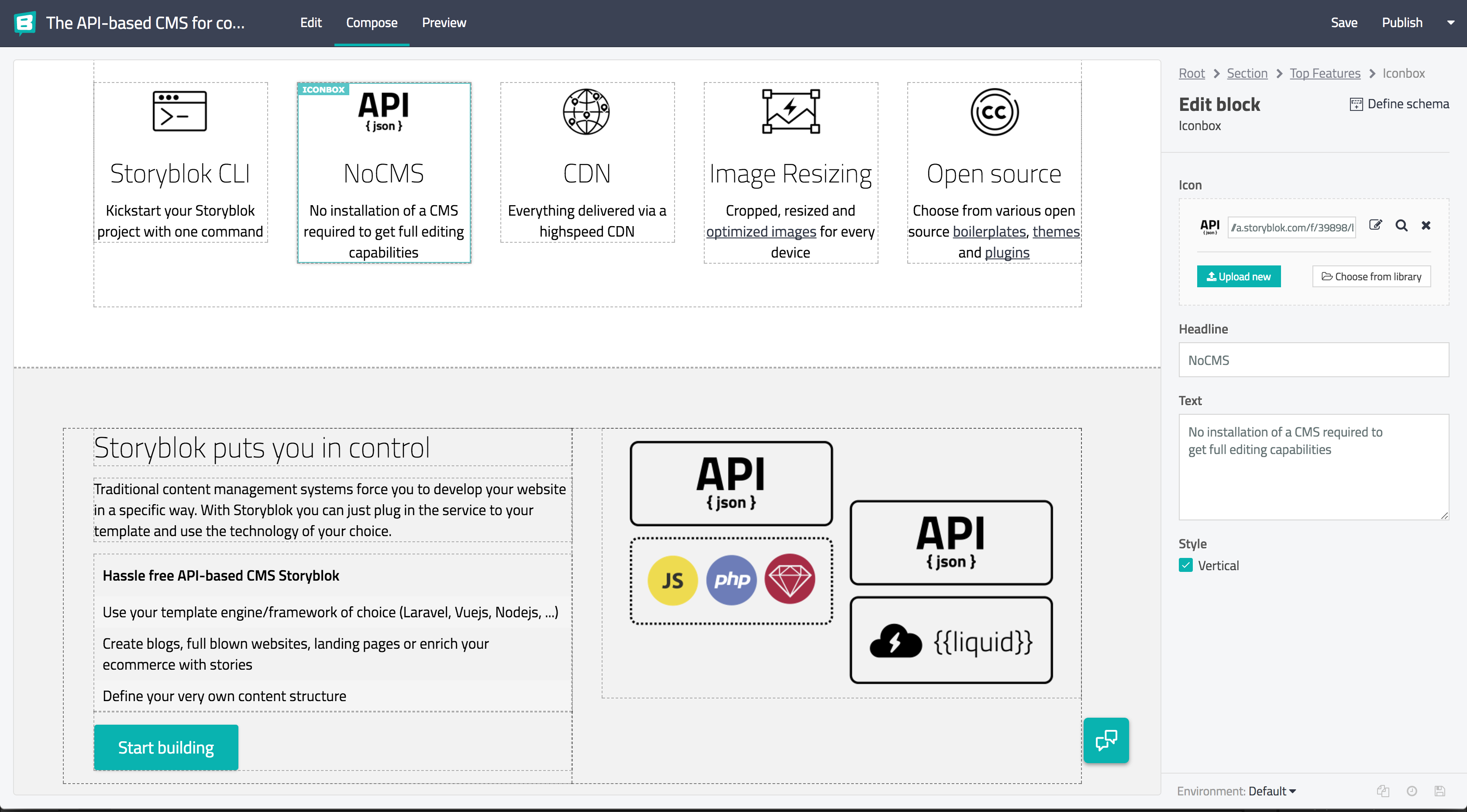 Headless cms Node.js Screenshot