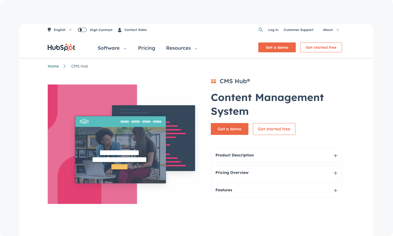 The homepage for HubspotCMS