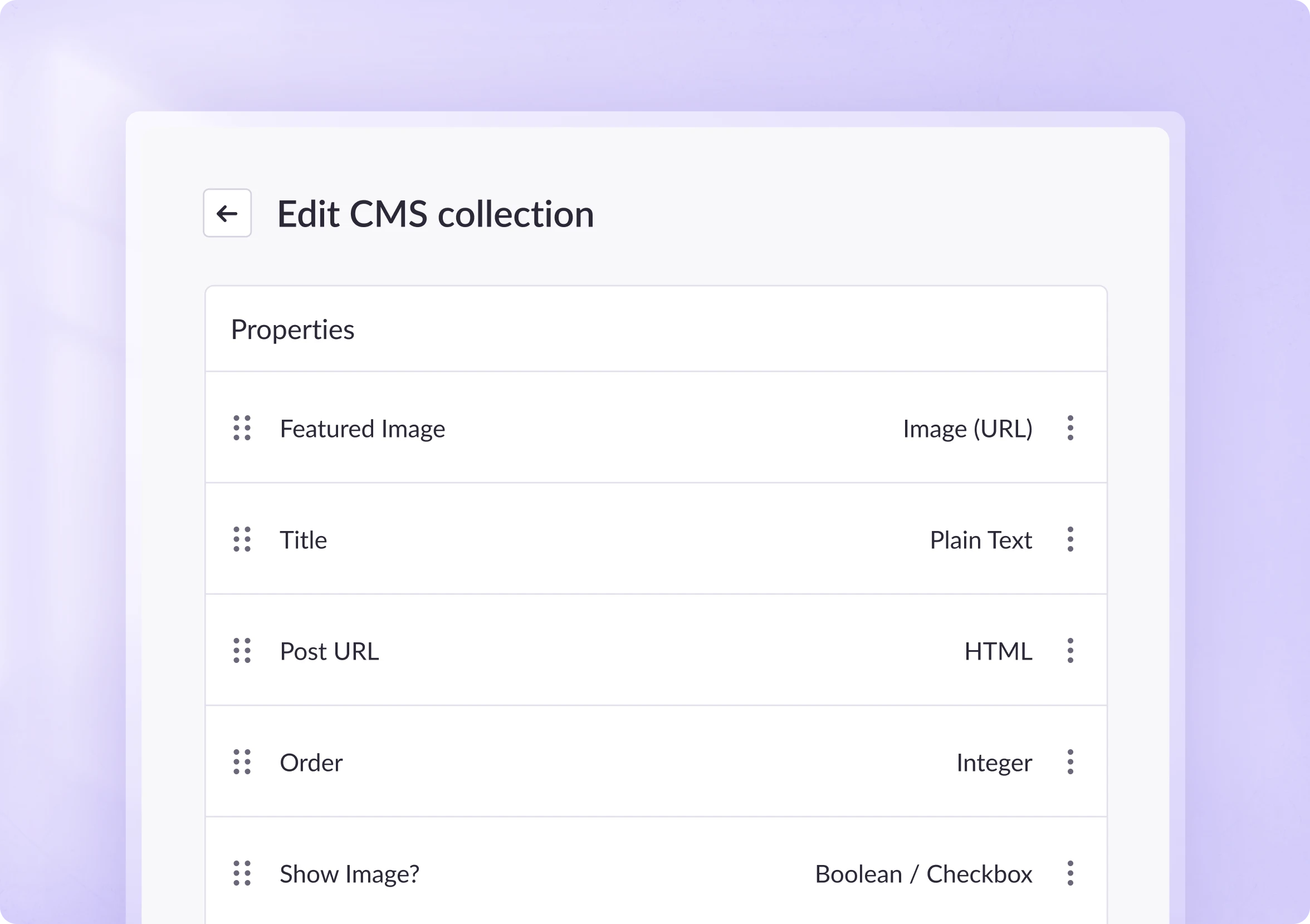 Editing a CMS collection