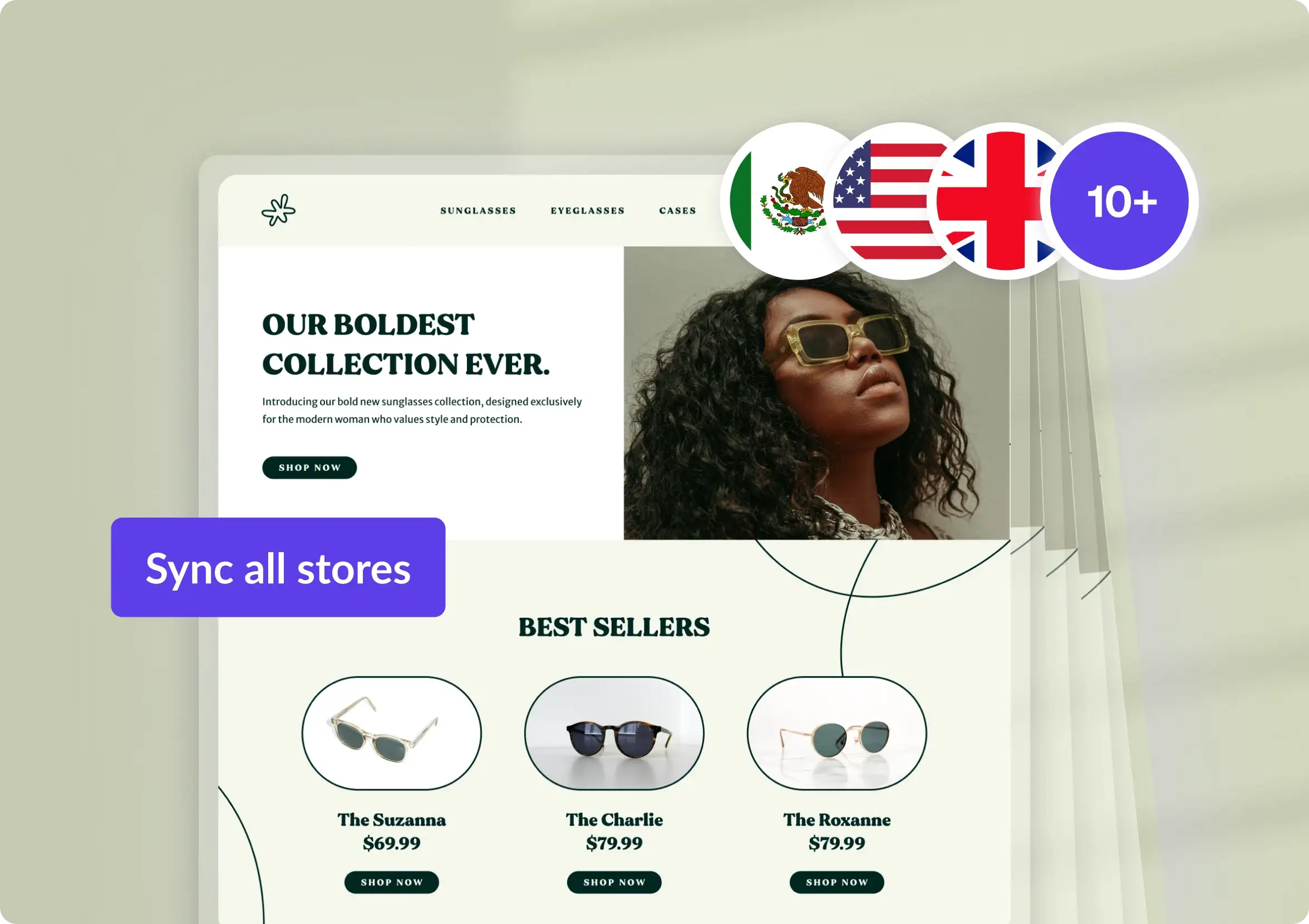 Fashion brand syncing content to multiple stores
