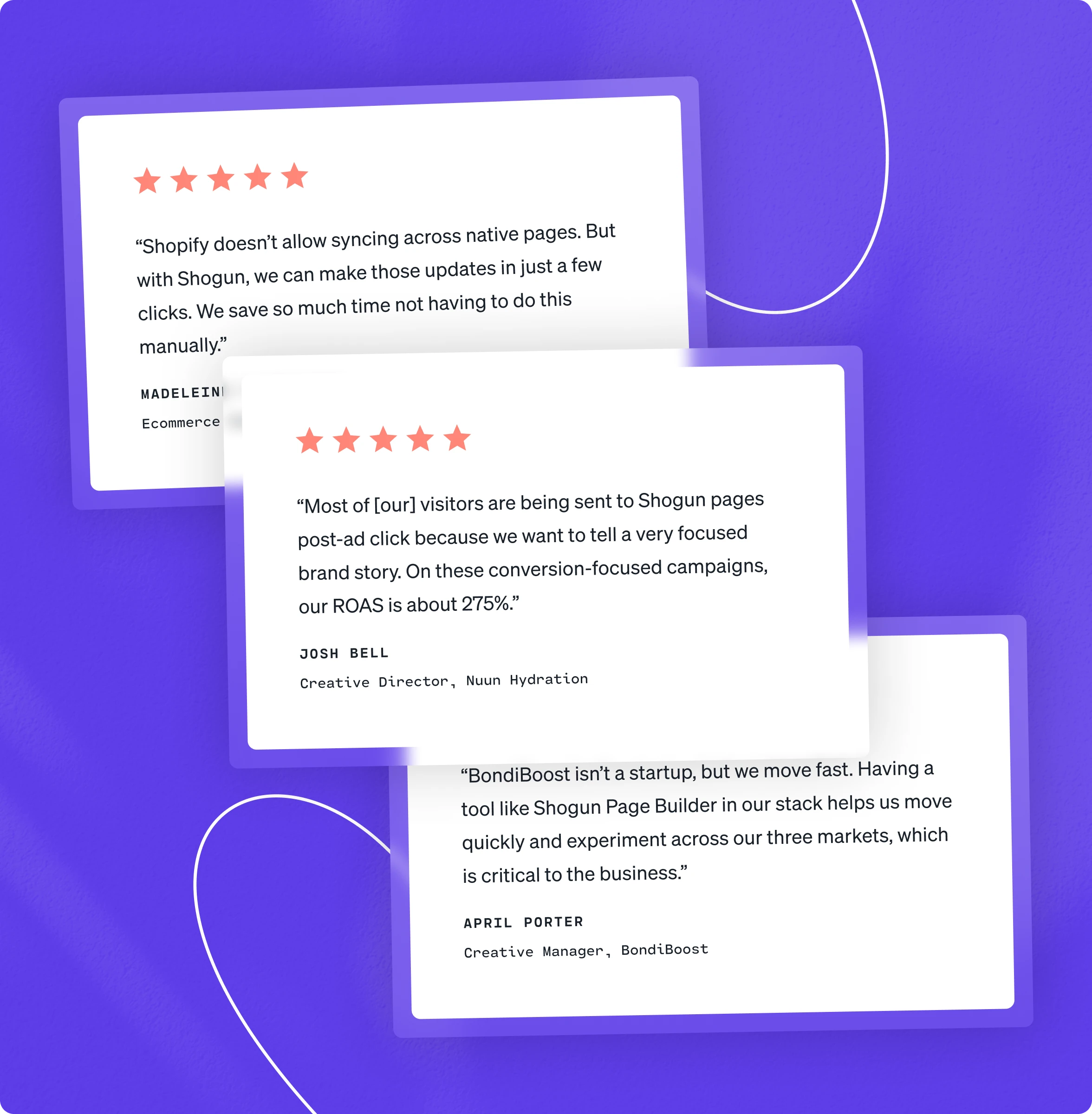5-Star Reviews about Shogun Page Builder